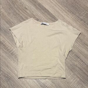 Zara Light Beige Crop Top - SMALL